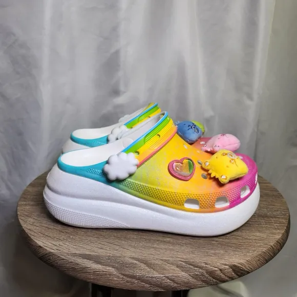 CROCS X Care Bears Collaboration Crush Clog Light On Platform Multicolor M5 W7