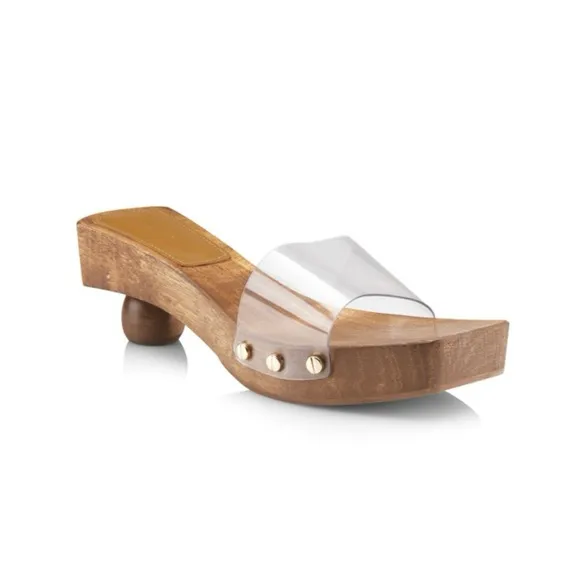 CULT GAIA Nia Wooden Spherical Heel Sandals 37.5 7.5