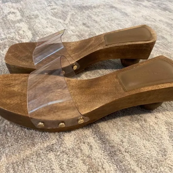 CULT GAIA Nia Wooden Spherical Heel Sandals 37.5 7.5