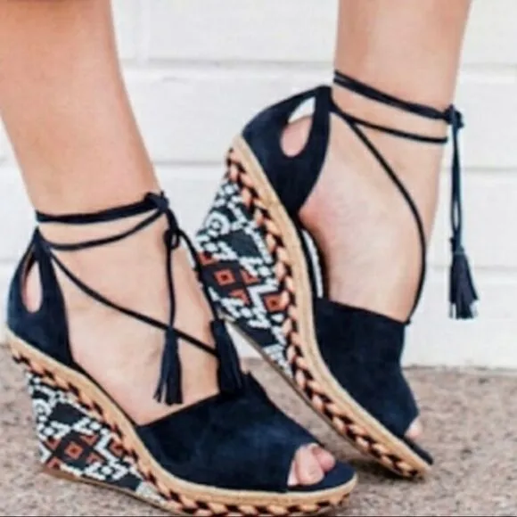 Cute CAbi Wedge Sandals  Size 8
