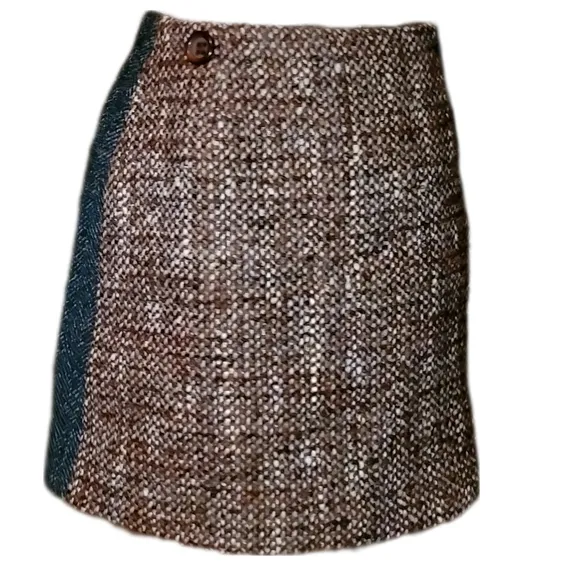 D&amp;G Unique Herringbone tweed mini wrap skirt