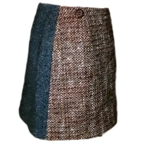 D&amp;G Unique Herringbone tweed mini wrap skirt