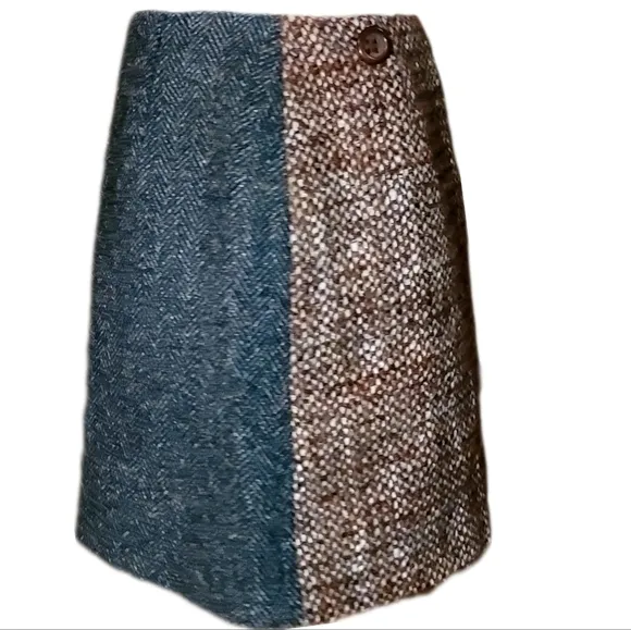 D&amp;G Unique Herringbone tweed mini wrap skirt