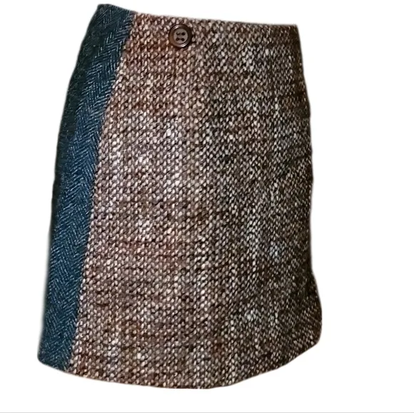 D&amp;G Unique Herringbone tweed mini wrap skirt