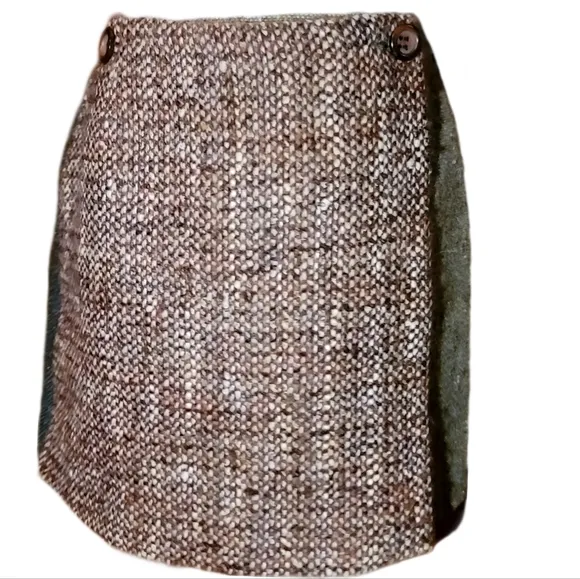 D&amp;G Unique Herringbone tweed mini wrap skirt