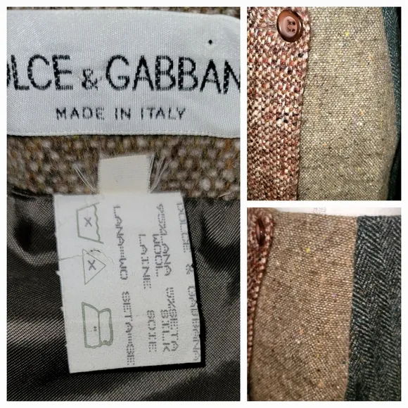 D&amp;G Unique Herringbone tweed mini wrap skirt
