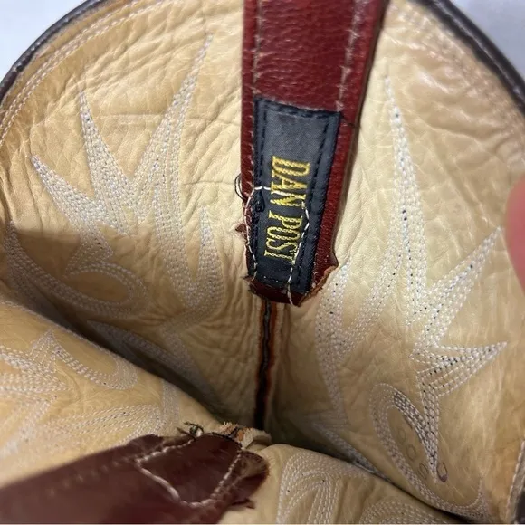 Dan Post Women’s Boots 7.5E Vintage Cowgirl Red Western Retro Rodeo Stitched