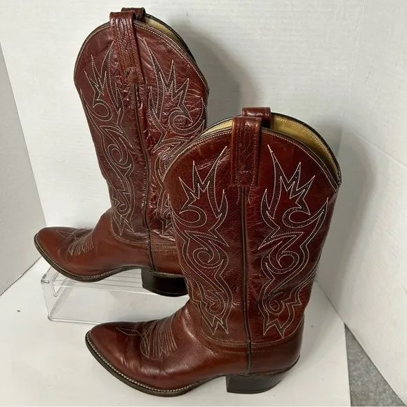 Dan Post Women’s Boots 7.5E Vintage Cowgirl Red Western Retro Rodeo Stitched