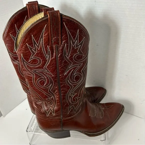 Dan Post Women’s Boots 7.5E Vintage Cowgirl Red Western Retro Rodeo Stitched
