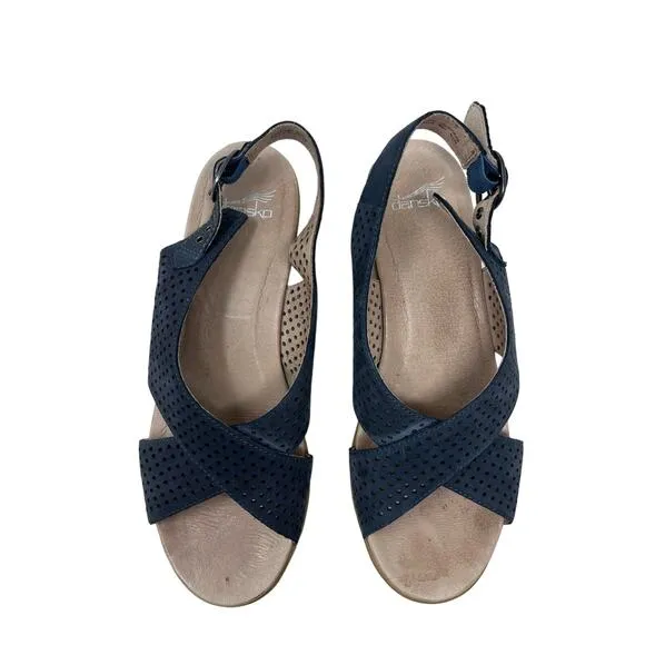 Dansko Jacinda Slingback Perforated Leather Sandals 42/11.5