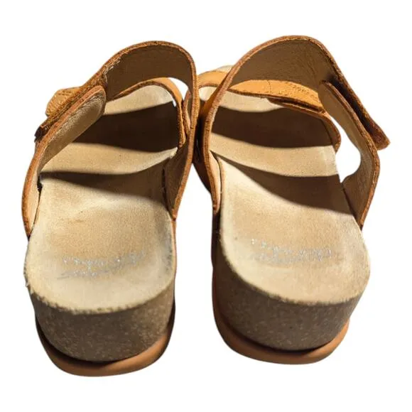 Dansko Maddy Orange Milled Nubuck Leather Double Strap Slide Sandals 40 9.5