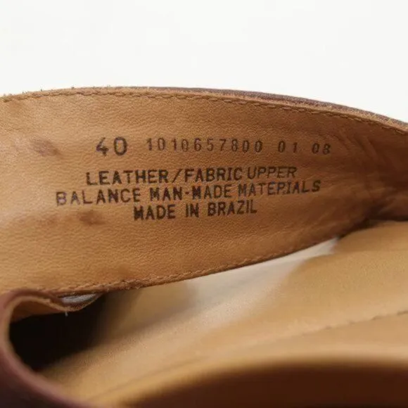Dansko Neeci Women's Size 40 Brown &amp; Cream Leather Wedge Slide Sandals