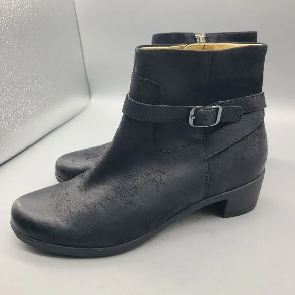 Dansko Womens Ankle Boots Cagney Burnished Black Nubuck Size 39 EU 8.5-9 US