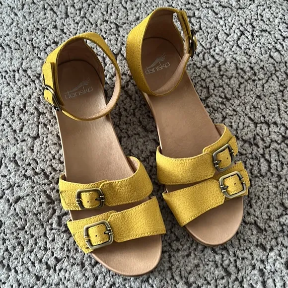 Dansko Yellow Wedge Shoes