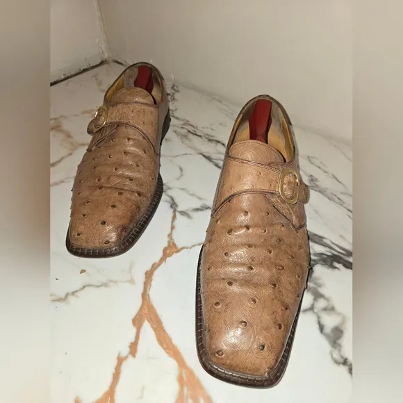 David Eden  Ostrich Mens Shoes Size  12, Rtls For $650.00 Asking $150.00