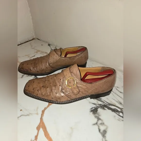 David Eden  Ostrich Mens Shoes Size  12, Rtls For $650.00 Asking $150.00