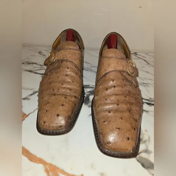 David Eden  Ostrich Mens Shoes Size  12, Rtls For $650.00 Asking $150.00