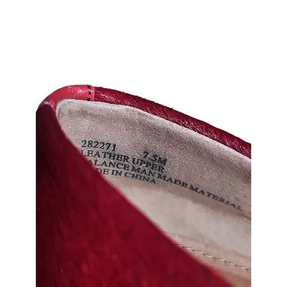 Dee Ocleppo Deesigns Red Pony Hair Pointed Toe Wedge Pumps Elegant Shoes 7.5