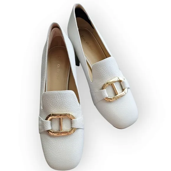 Dee Ocleppo Michelle White and Gold Pumps | Size 8.5