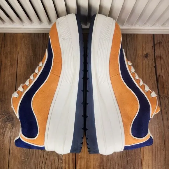 dELiAs Retro Platform Sneakers Womens 10 M Orange Blue Y2K Platform Chunky Shoes