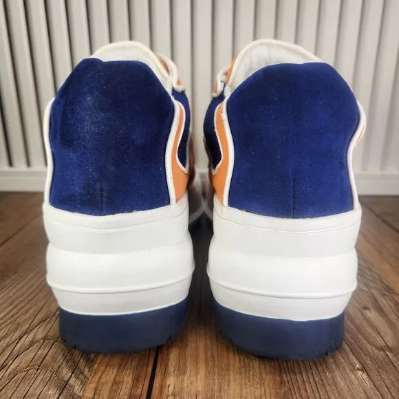 dELiAs Retro Platform Sneakers Womens 10 M Orange Blue Y2K Platform Chunky Shoes