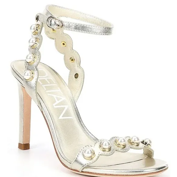Deltan Maryam Pearl Embellished Dress Sandals