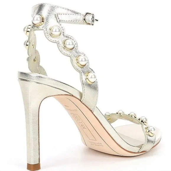 Deltan Maryam Pearl Embellished Dress Sandals