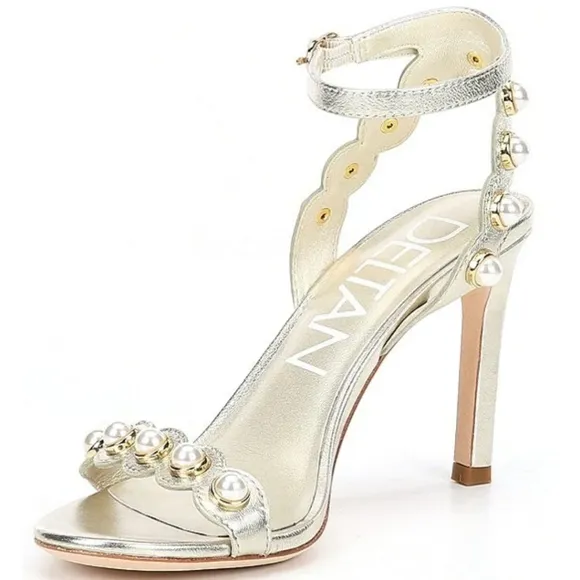Deltan Maryam Pearl Embellished Dress Sandals