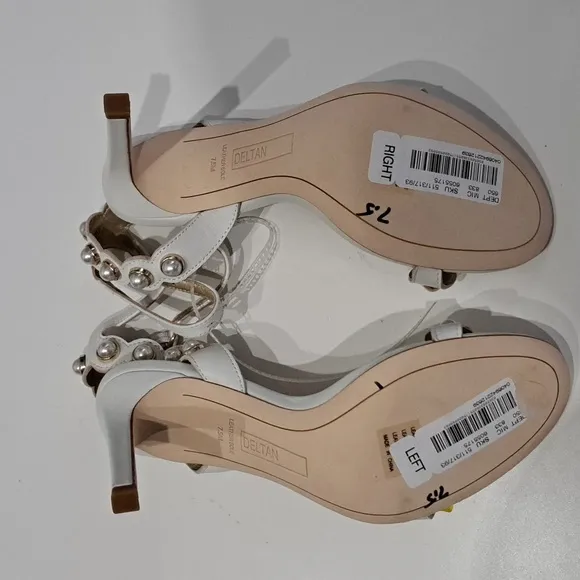 Deltan Maryam Pearl Embellished Dress Sandals