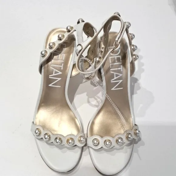 Deltan Maryam Pearl Embellished Dress Sandals