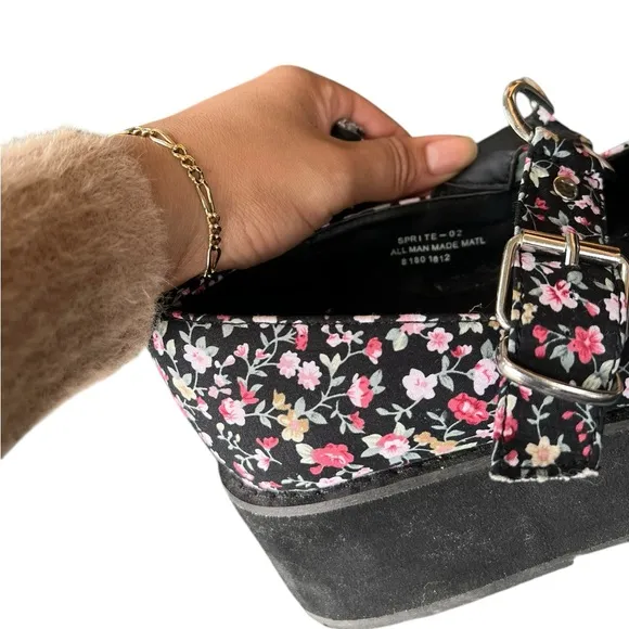 DEMONIA Sprite 02 Floral Heart Platform Shoes