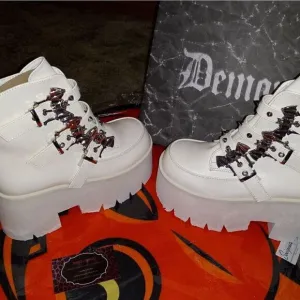 Demonia Batty Buckles Platform Ankle Boots NIB