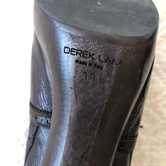 Derek Lam Brown Brogue Leather Peep Toe Bo…