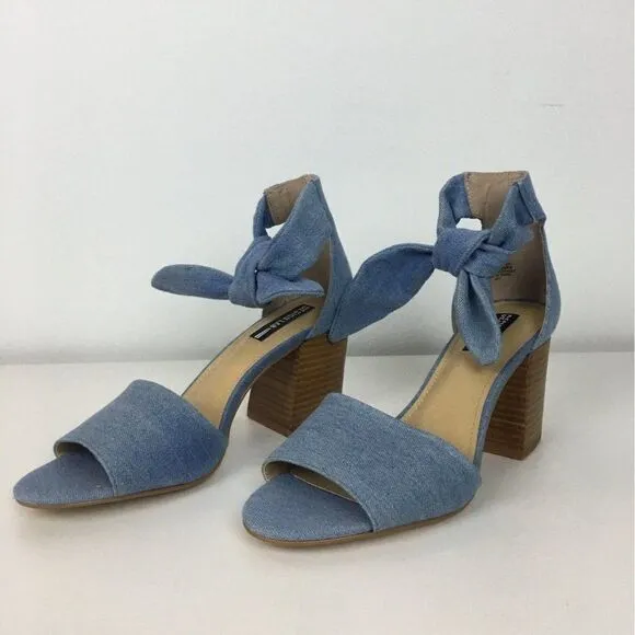 Design Lab Denim Sandals Women Size 9.5 M