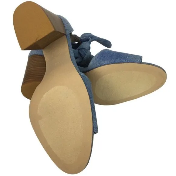 Design Lab Denim Sandals Women Size 9.5 M