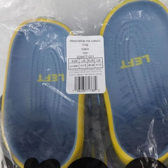 Despicable Me x Crocs Classic Clog Mens 13 Blue Minions Slip On Comfort Shoes