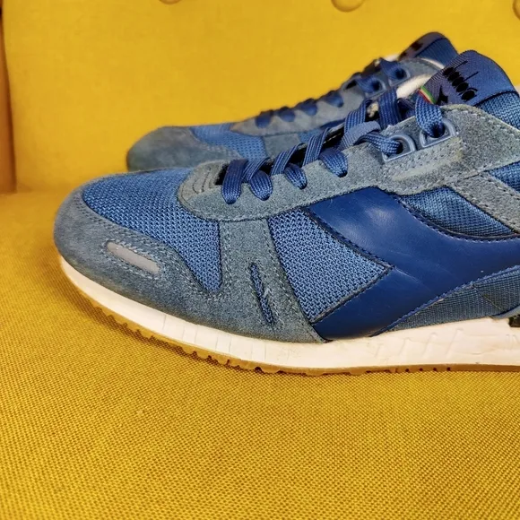 DIADORA Titan II Trainers Blue Suede Lace Up Casual Shoes Men's Sneaker Size 10