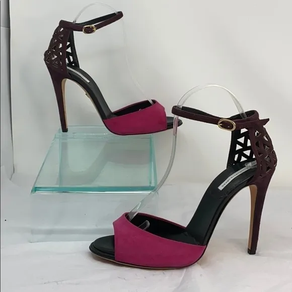 Diane Von Furstenberg 9.5 Pink Purple Suede Sandal