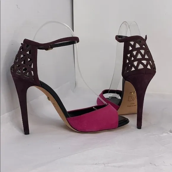 Diane Von Furstenberg 9.5 Pink Purple Suede Sandal