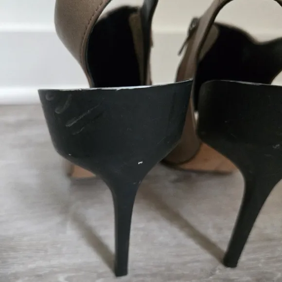 Diane Von Furstenberg DVF Leather Peep Toe Slingback Sandals Booties