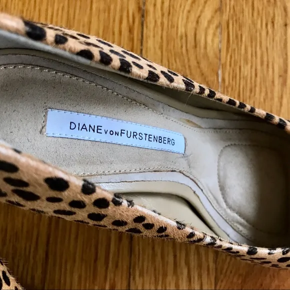 Diane Von Furstenberg Haircalf Leopard Heels