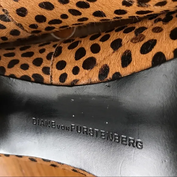 Diane Von Furstenberg Haircalf Leopard Heels