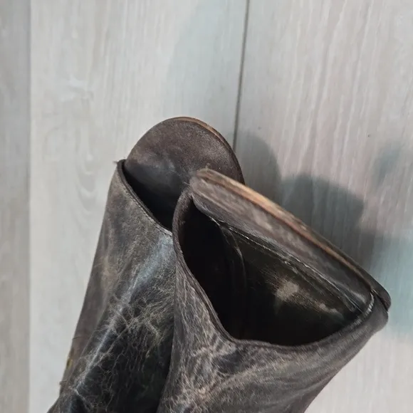 Diba True Women Ankle Distressed Leather Heels Boho shoes boots sz 8