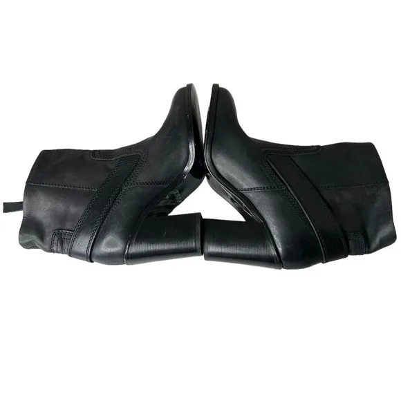 Diesel D-Flamingo Abz Harness Black Bovine Leather Block-heel Ankle Boots 8.5