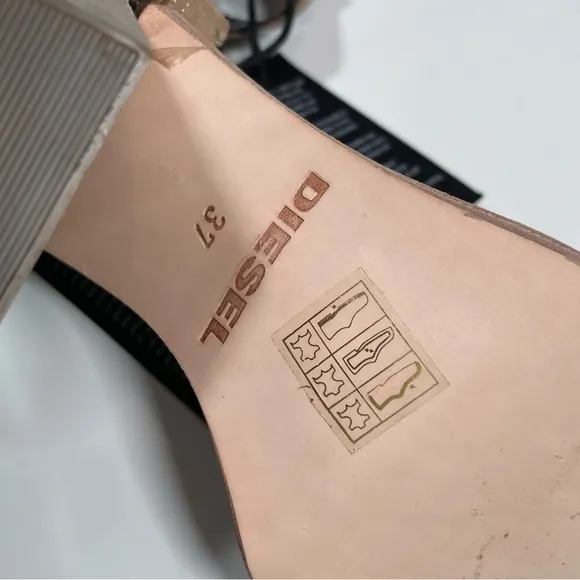 DIESEL Heels Sandals Size 37 US 7 Tan Block heel​