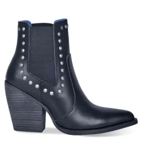 Dingo Stay Sassy Western Booties Women's Studded Ankle Leather Boots Black