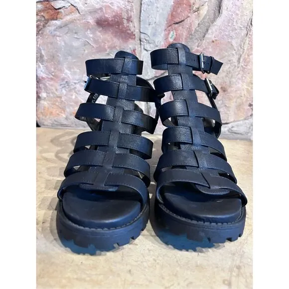 Dirty Laundry Dual Strap Platform Wedge Sandals Shoes Women’s Size 8.5