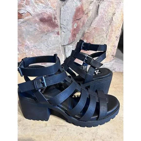 Dirty Laundry Dual Strap Platform Wedge Sandals Shoes Women’s Size 8.5