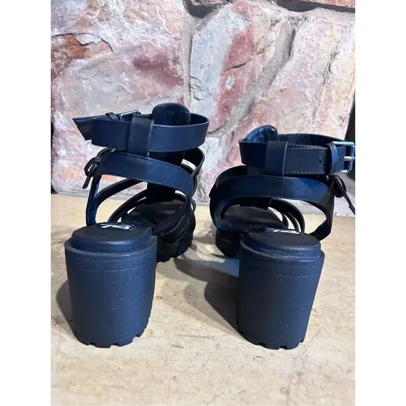 Dirty Laundry Dual Strap Platform Wedge Sandals Shoes Women’s Size 8.5