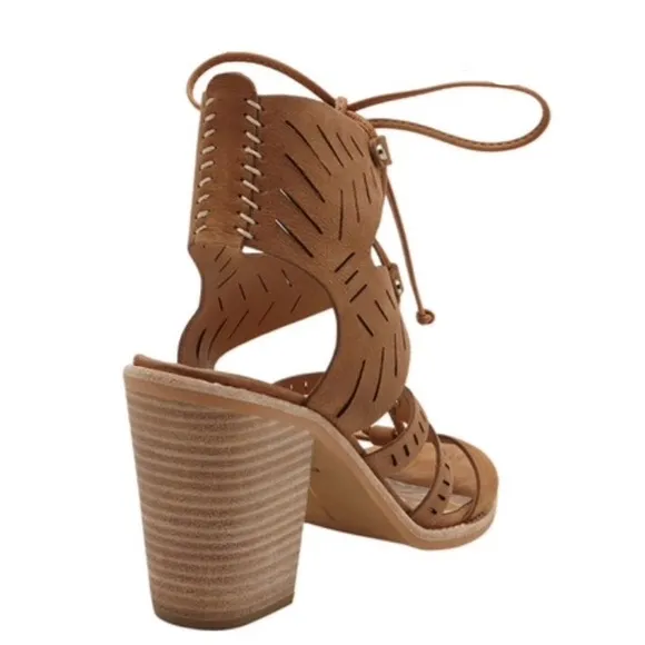 Dolce Vita Brown Nubuck Lace Up Open Toe Luci Sandal - $159 NWT